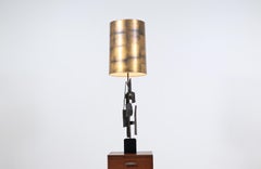 Expertly Restored - Richard Barr Brutalist Iron Table Lamp for Laurel