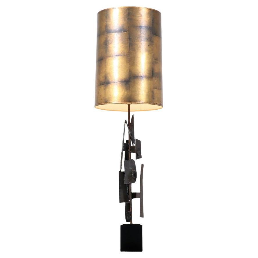 Expertly Restored - Richard Barr Brutalist Iron Table Lamp for Laurel 