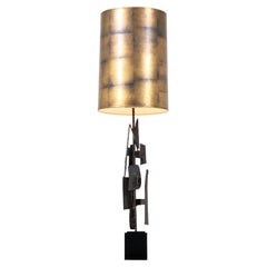 Expertly Restored - Richard Barr Brutalist Iron Table Lamp for Laurel