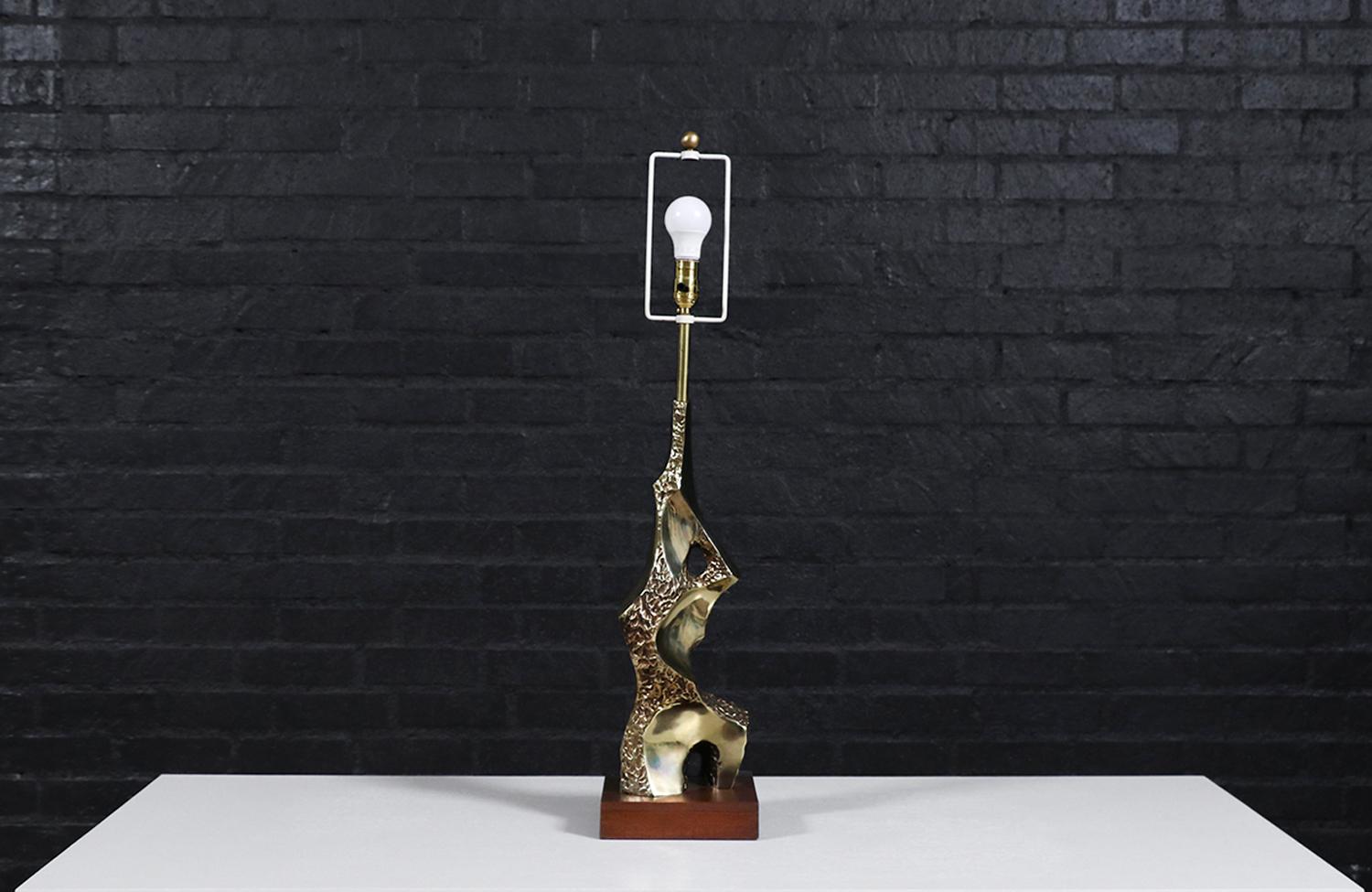 American Richard Barr Brutalist Table Lamp for Laurel Lamp Co. For Sale