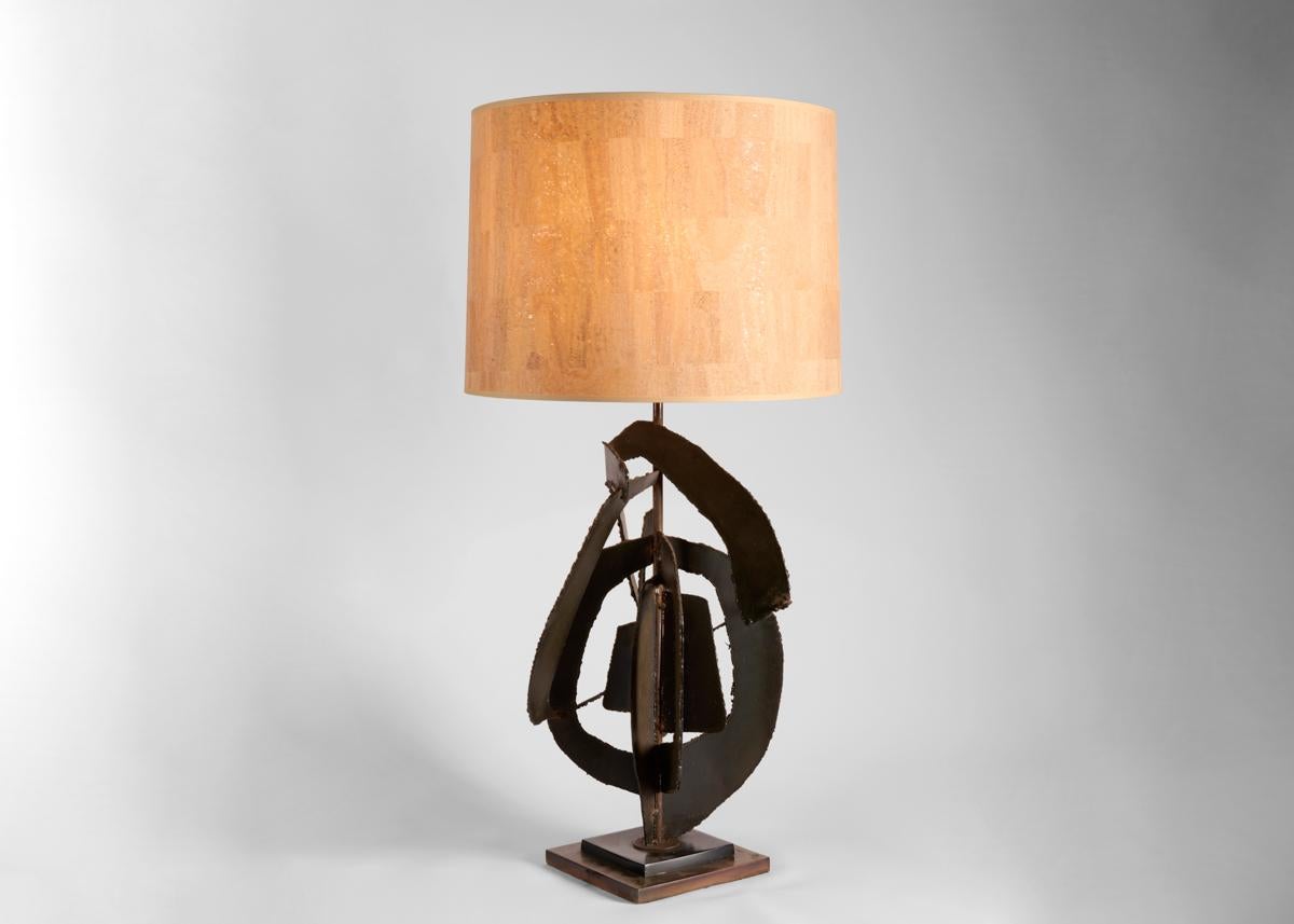 Mid-Century Modern Richard Barr for Laurel, A Pair of Brutalist Steel Table Lamps, US, 1960s For Sale