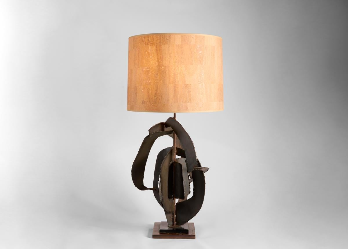 Richard Barr for Laurel, A Pair of Brutalist Steel Table Lamps, US, 1960s In Good Condition For Sale In New York, NY