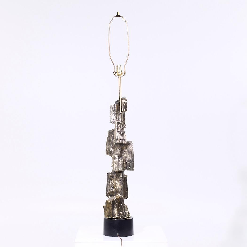 Métal Richard Barr for Laurel Brutalist Mid Century Lamp - Pair en vente