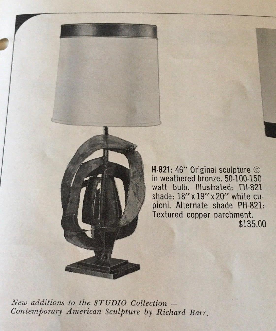 Richard Barr for Laurel Lamp Studio Collection Large Brutalist Table Lamp, 1963 8