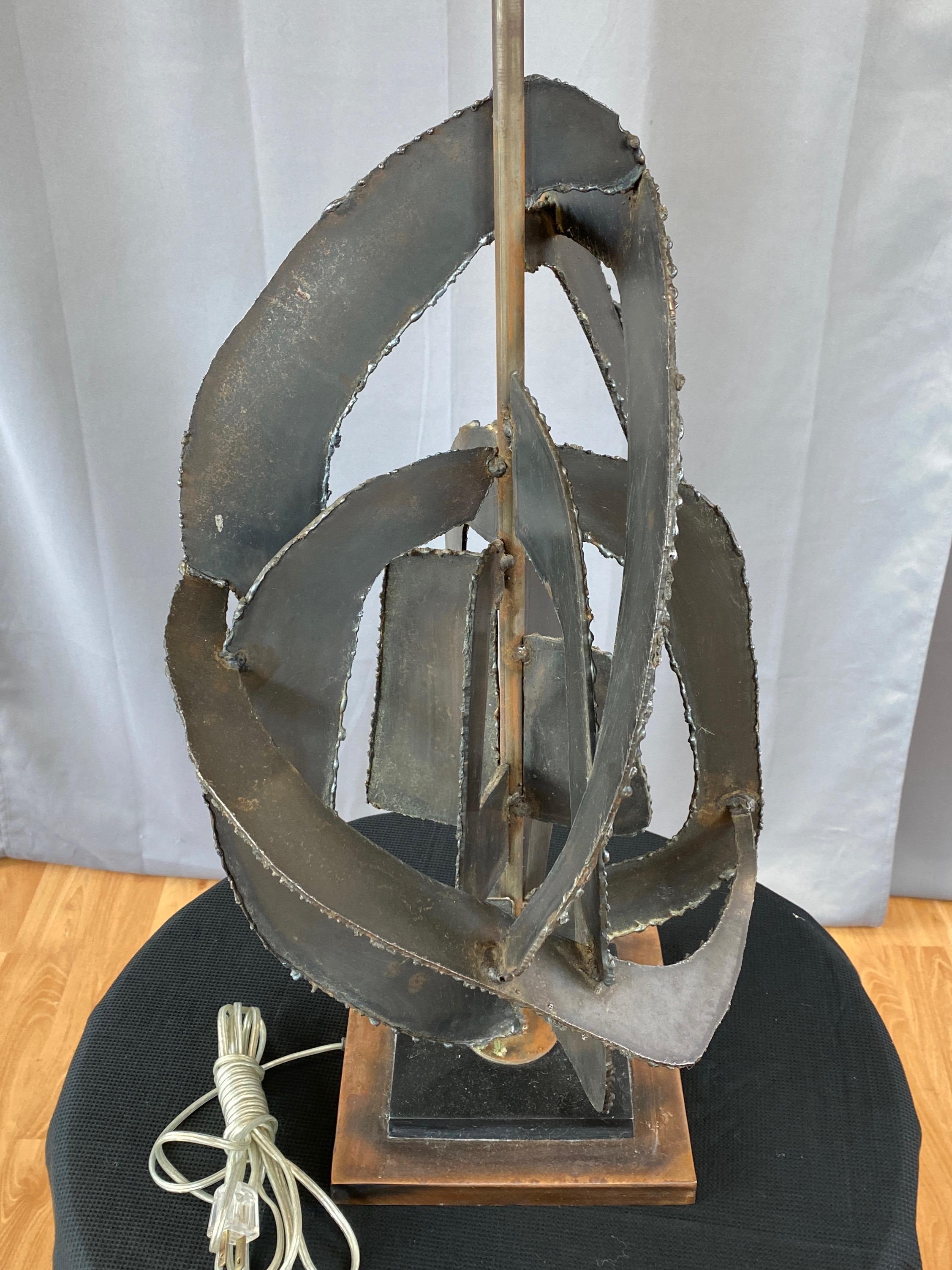 Bronze Richard Barr for Laurel Lamp Studio Collection Large Brutalist Table Lamp, 1963