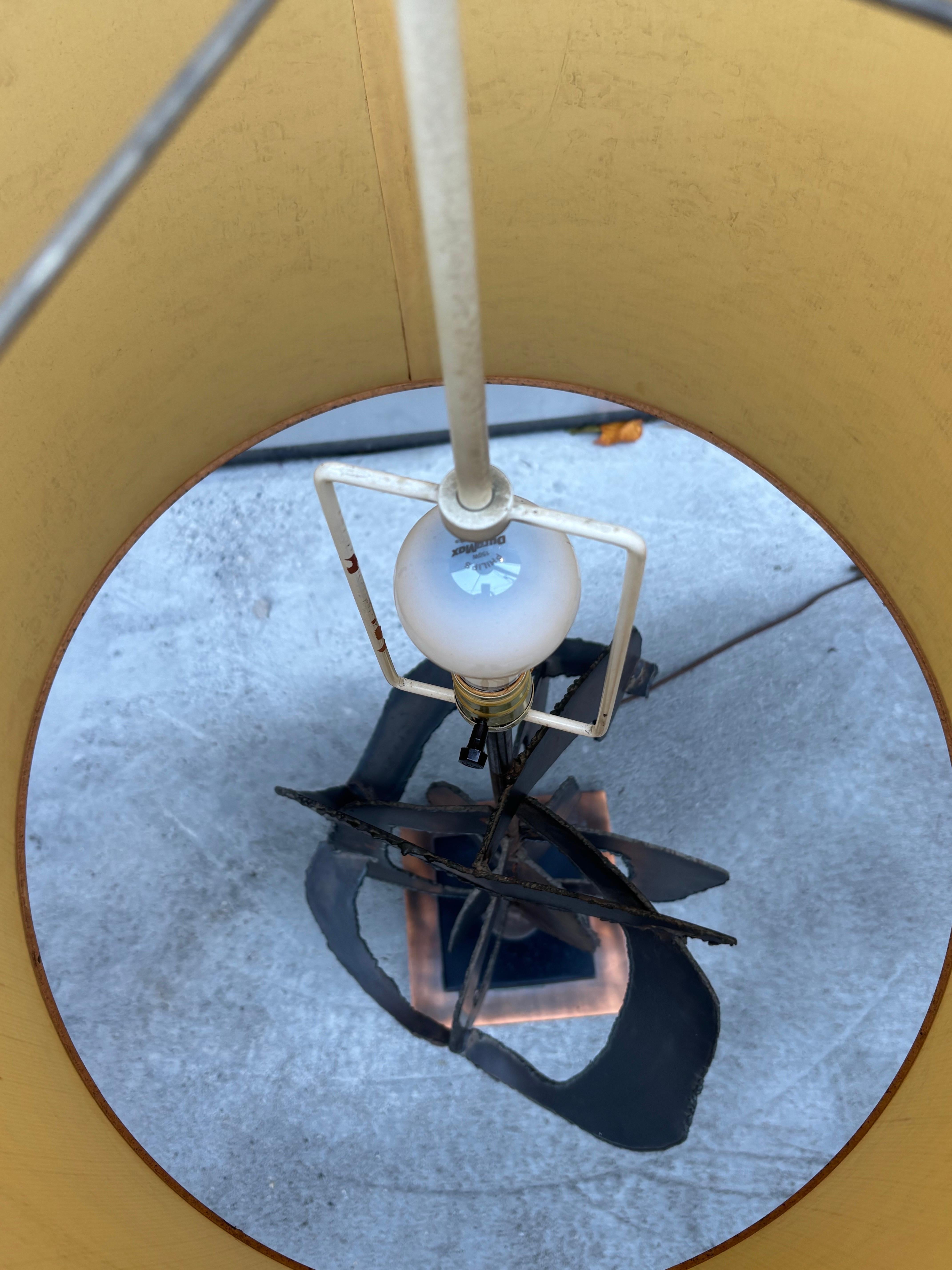 Métal Richard Barr for Laurel Lighting Brutalist Table Lamp en vente