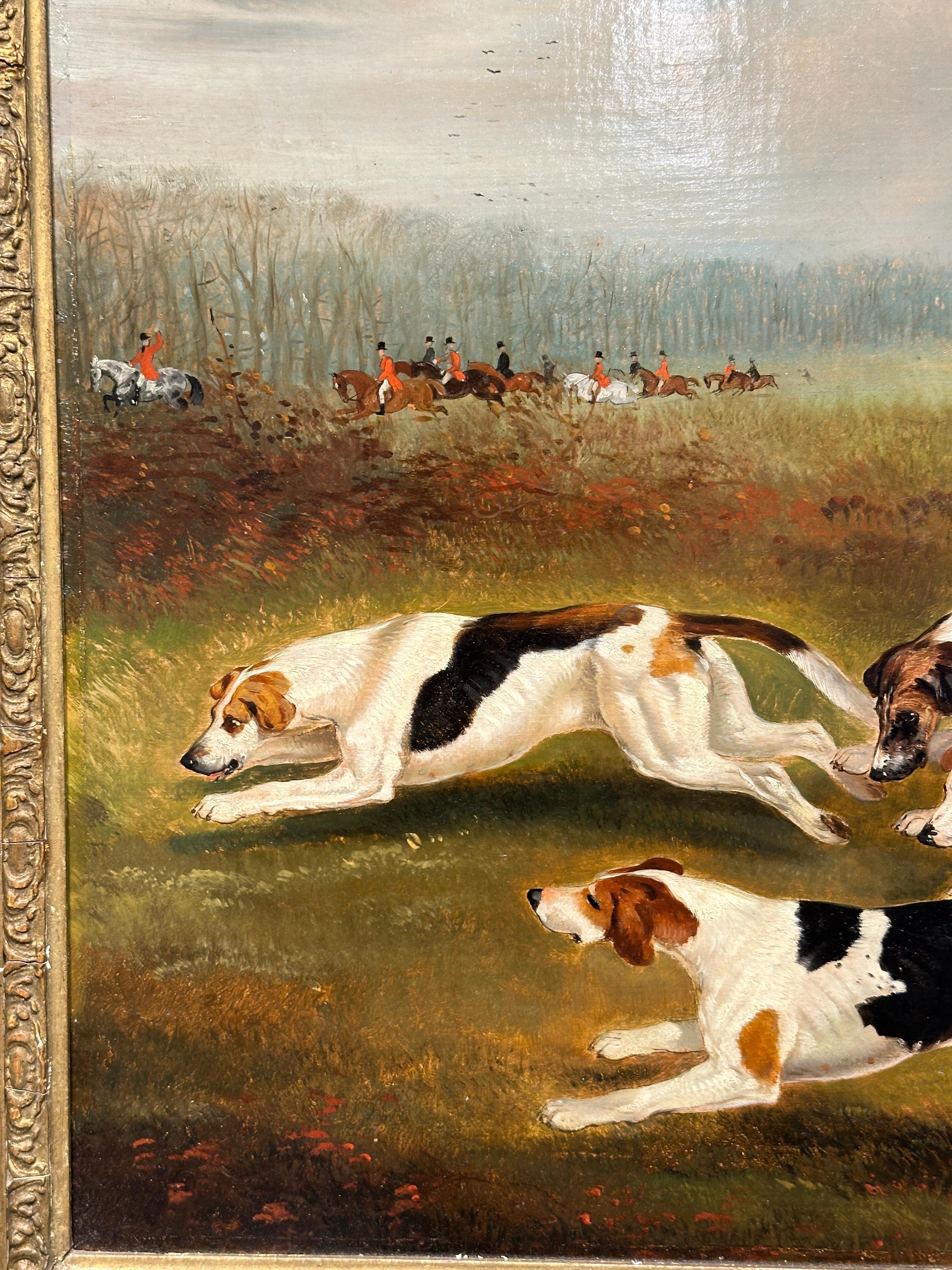 Esta exquisita escena de caza del zorro, obra de Richard Barrett Davis, es un cuadro extraordinario para coleccionistas, diseñadores de interiores y amantes del arte, que ofrece significado histórico, excelencia artística y atractivo intemporal.