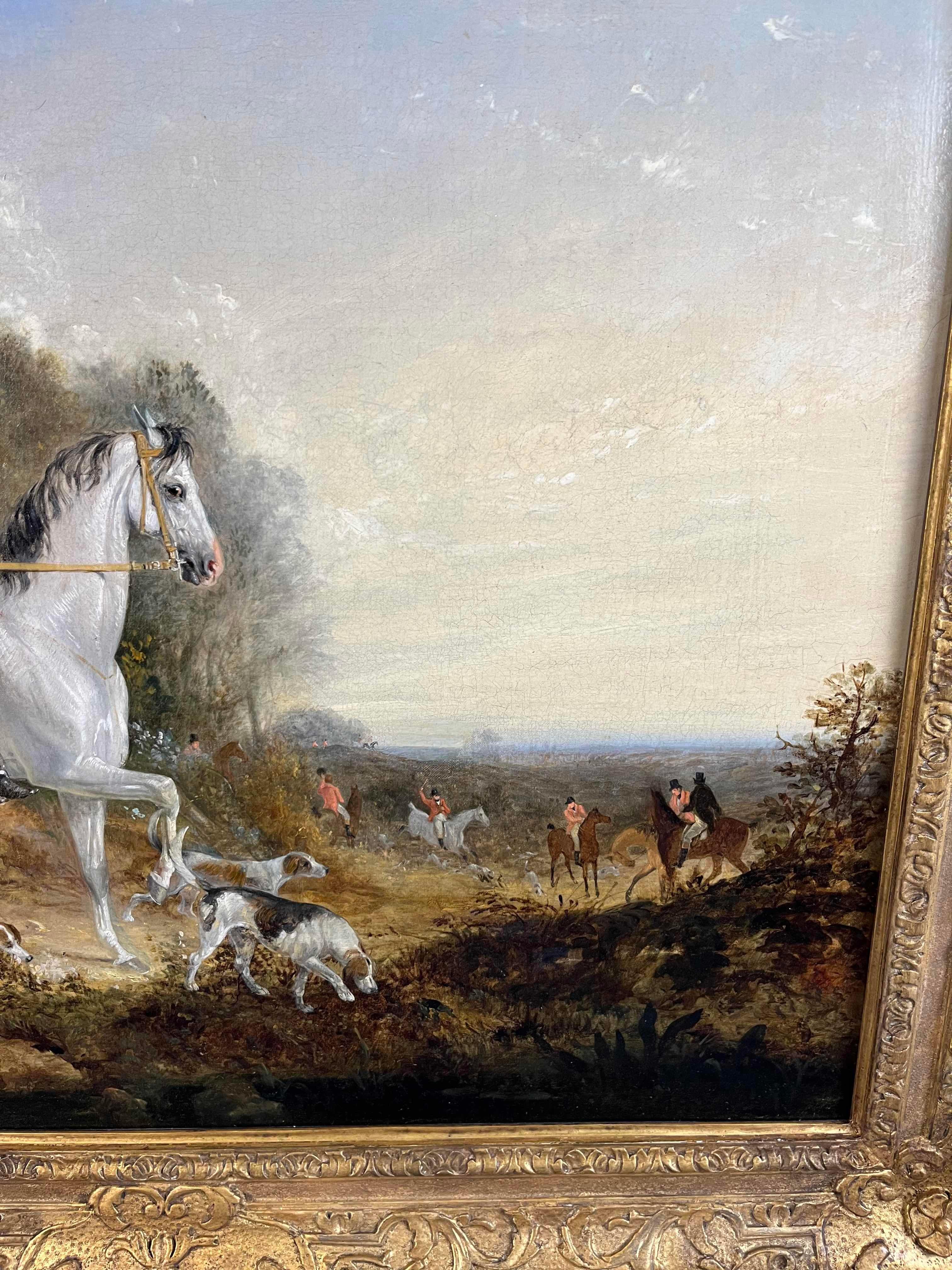 Mr Ward on Quicksilver, the hunt beyond - Victorian Painting by Richard Barrett Davis