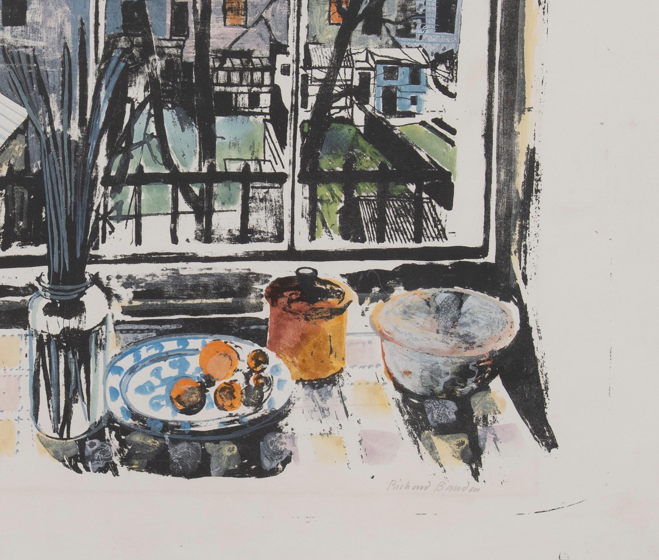 Untitled. (View from a window) - Gray Interior Painting by Richard Bawden