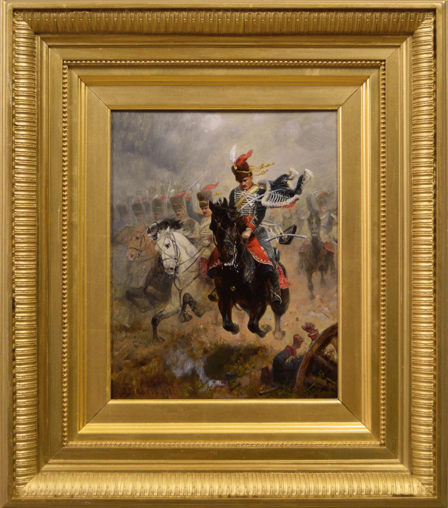 Richard Beavis 19th Century historical military oil painting of 10th