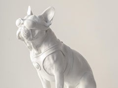 Handgefertigte Bulldogge-Skulptur, „Beach Bully“