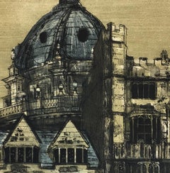 Brasenose College, Oxford etching by Richard Beer 1960s