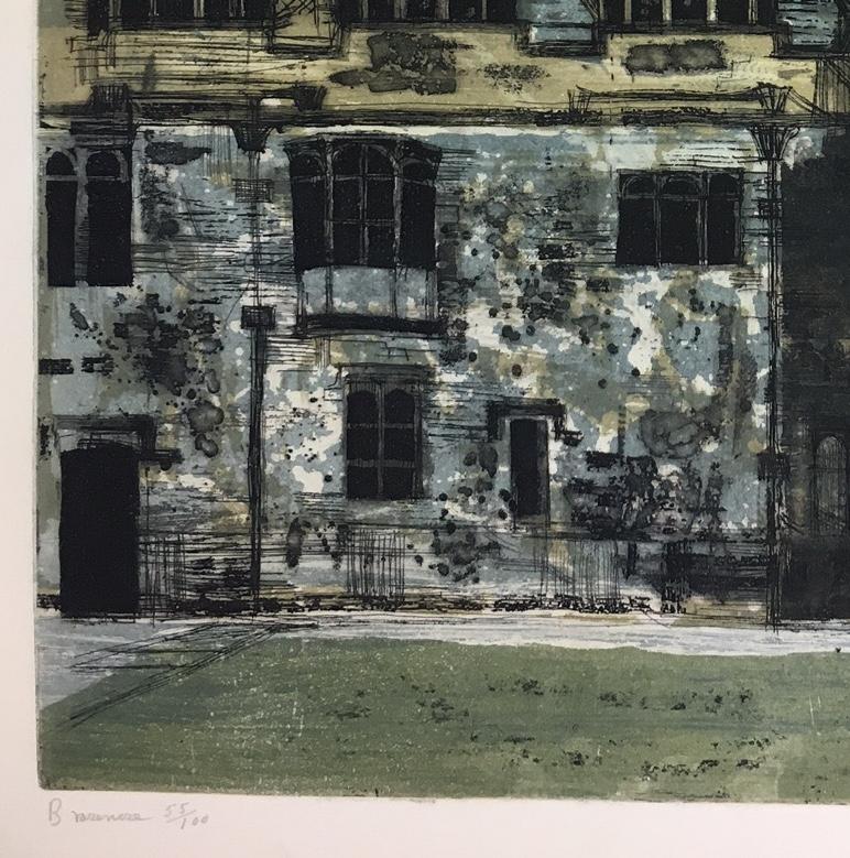 Brasenose College, Oxford etching by Richard Beer 1960s For Sale 3