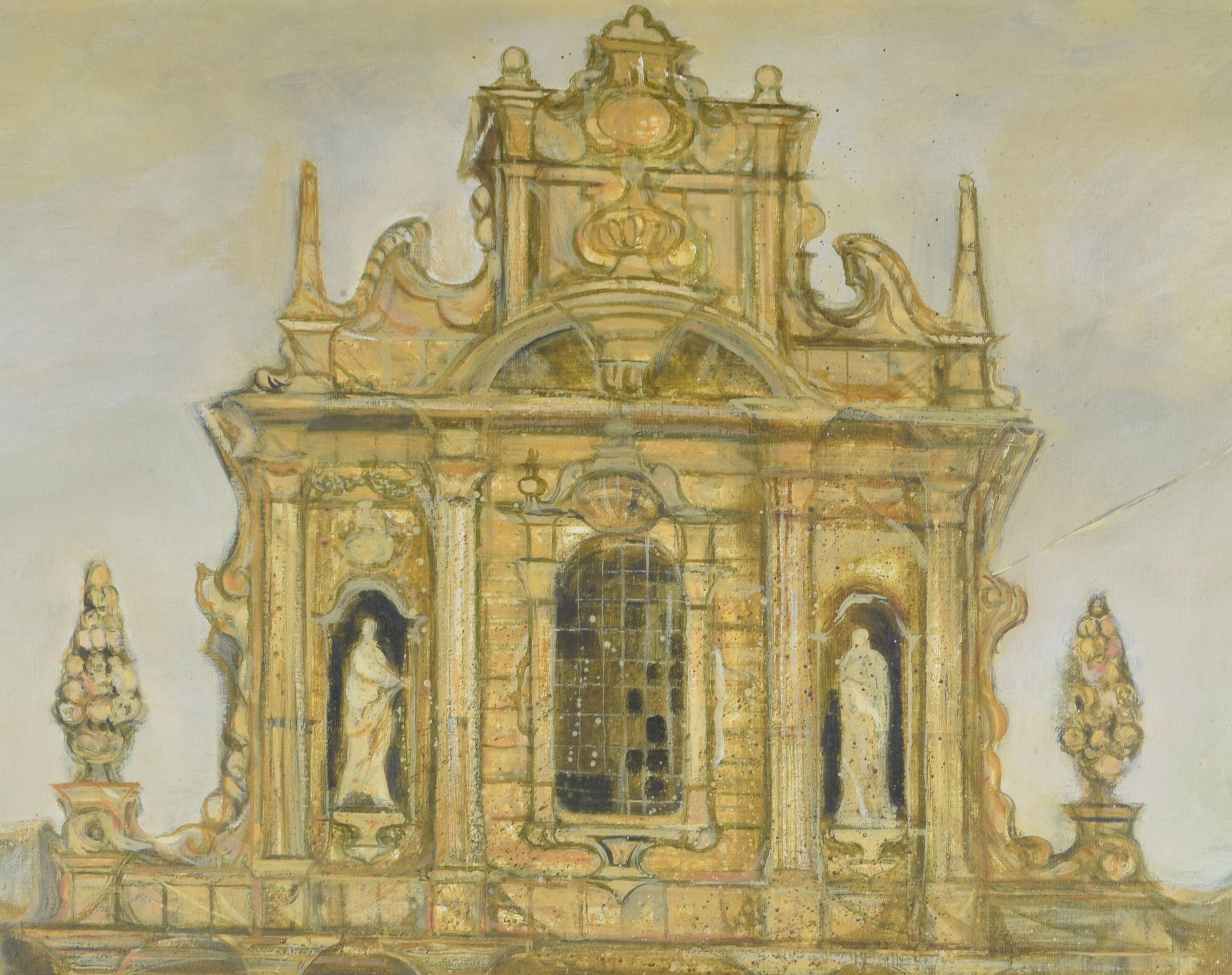 Lecce Kathedrale, Puglia, Gemälde von Richard Beer im Angebot 1
