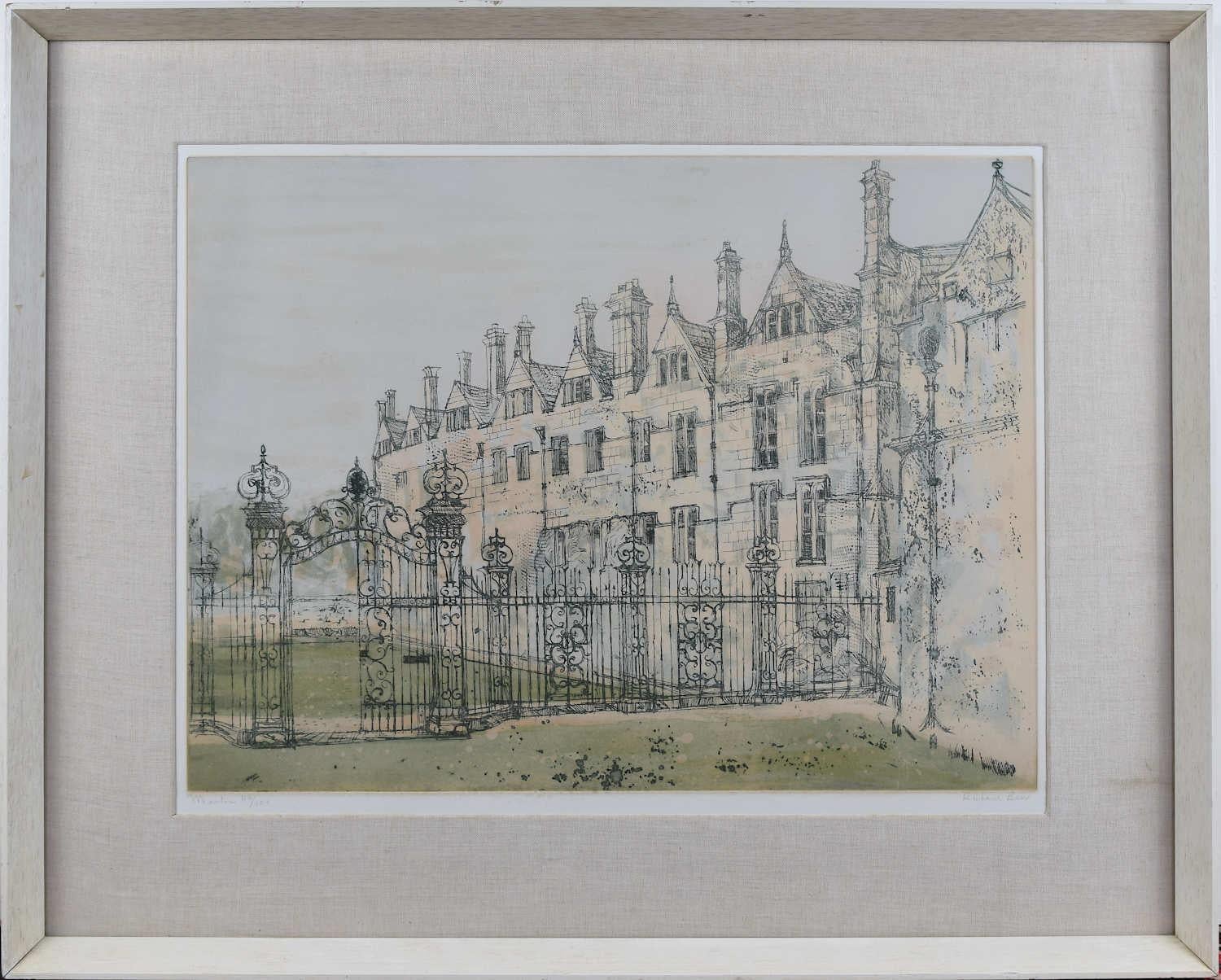 Merton College, Oxford etching by Richard Beer For Sale 1