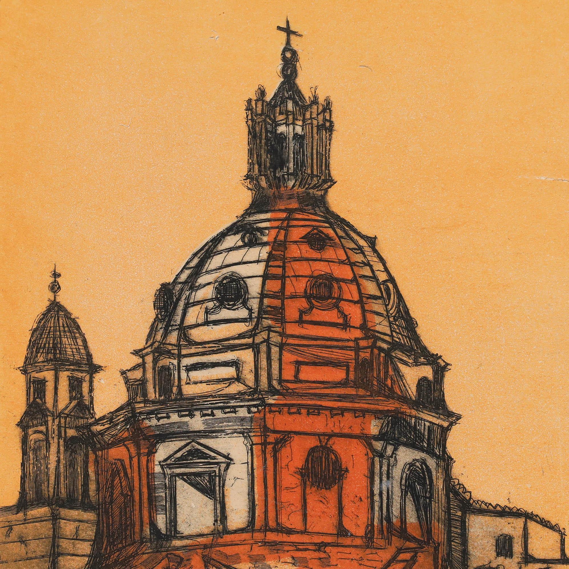 Richard Beer (1928-2017) - 20th Century Etching, Two Churches For Sale 3