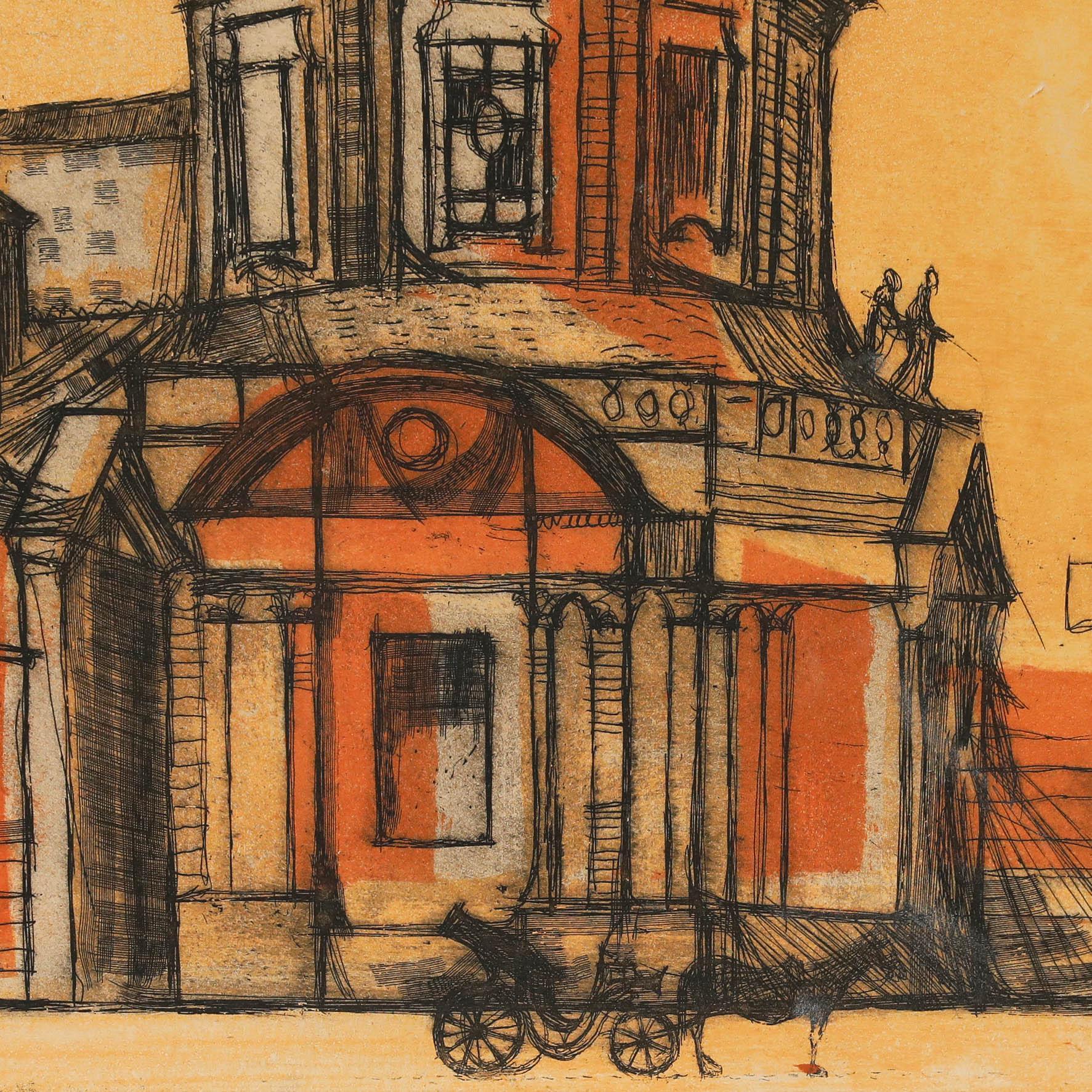 Richard Beer (1928-2017) - 20th Century Etching, Two Churches For Sale 4