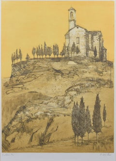 Volterra, Tuscany, Italy etching by Richard Beer