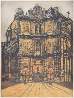Vintage Richard Beer, 1966: Quattro Canti etching and aquatint print