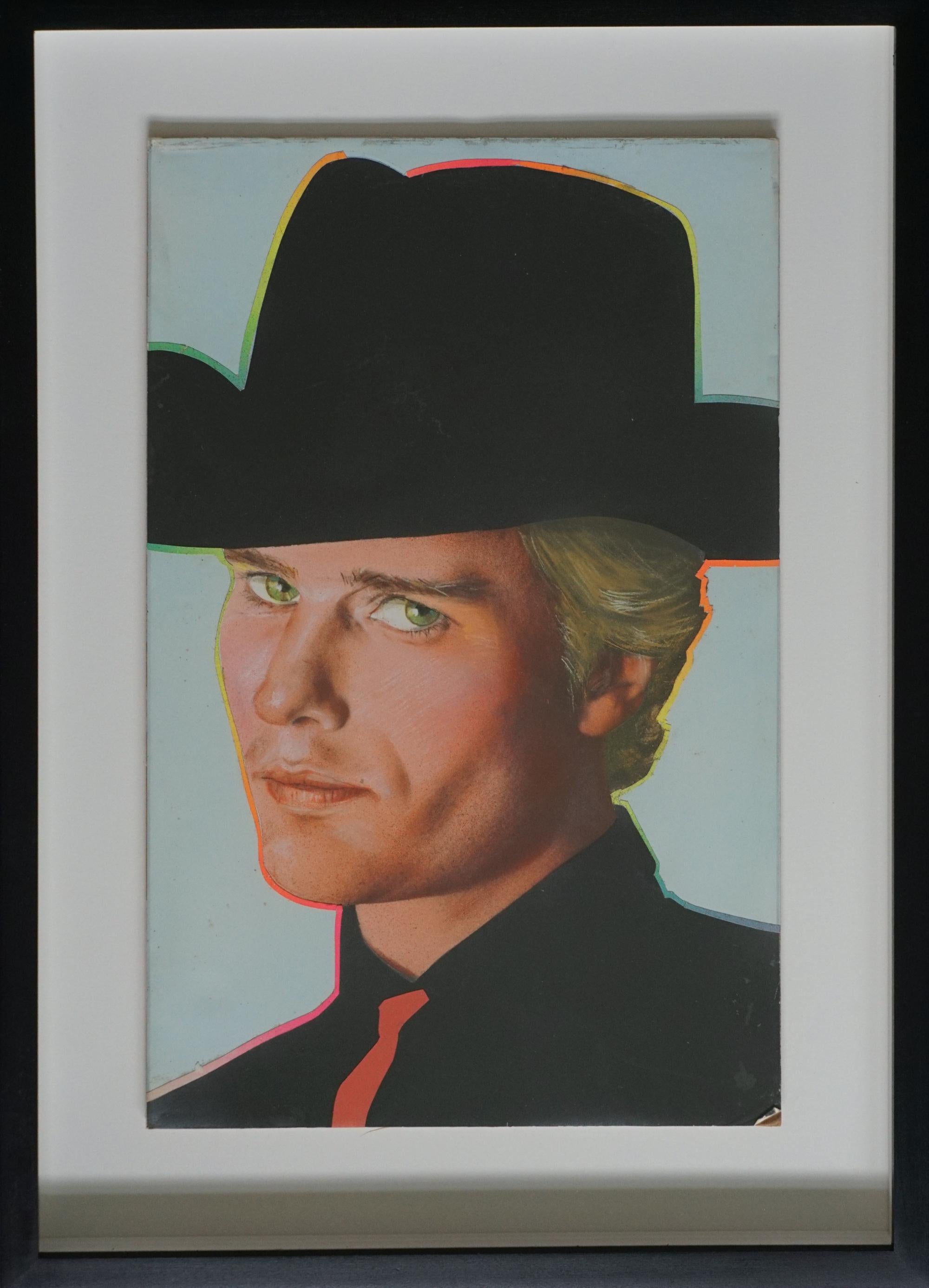 Pop Art portrait of Actor John Savage for Andy Warhol’s Interview Magazine - Painting by Richard Bernstein