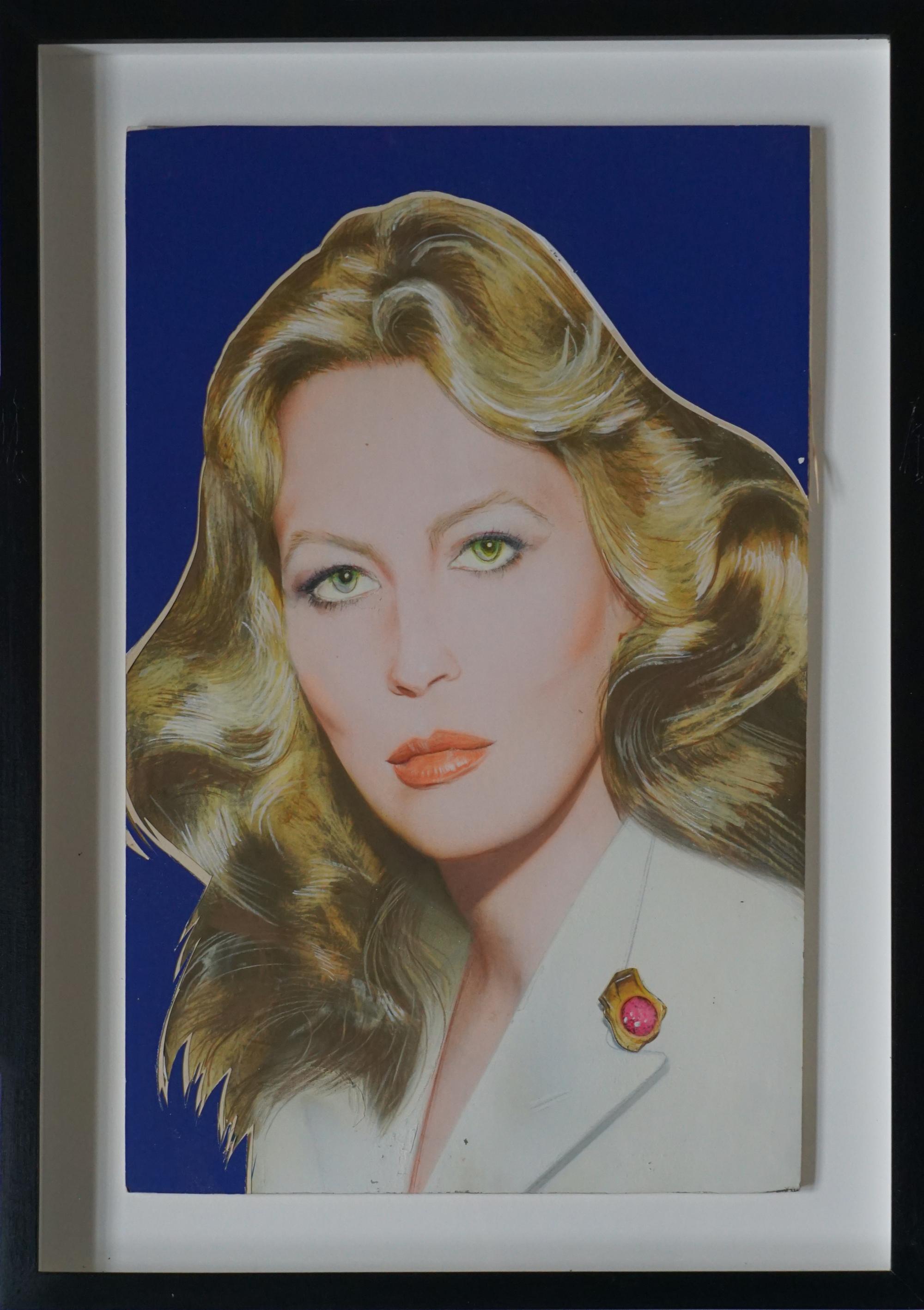 Pop Art portrait of Actress Faye Dunaway for Andy Warhol’s Interview Magazine - Painting by Richard Bernstein