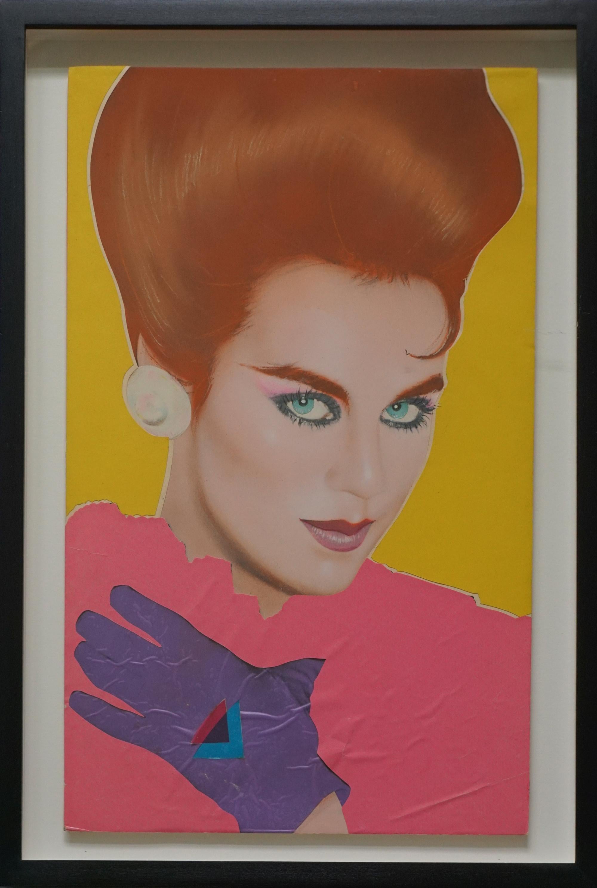 Pop Art portrait of Actress Maura Moynihan for Andy Warhol’s Interview Magazine - Painting by Richard Bernstein