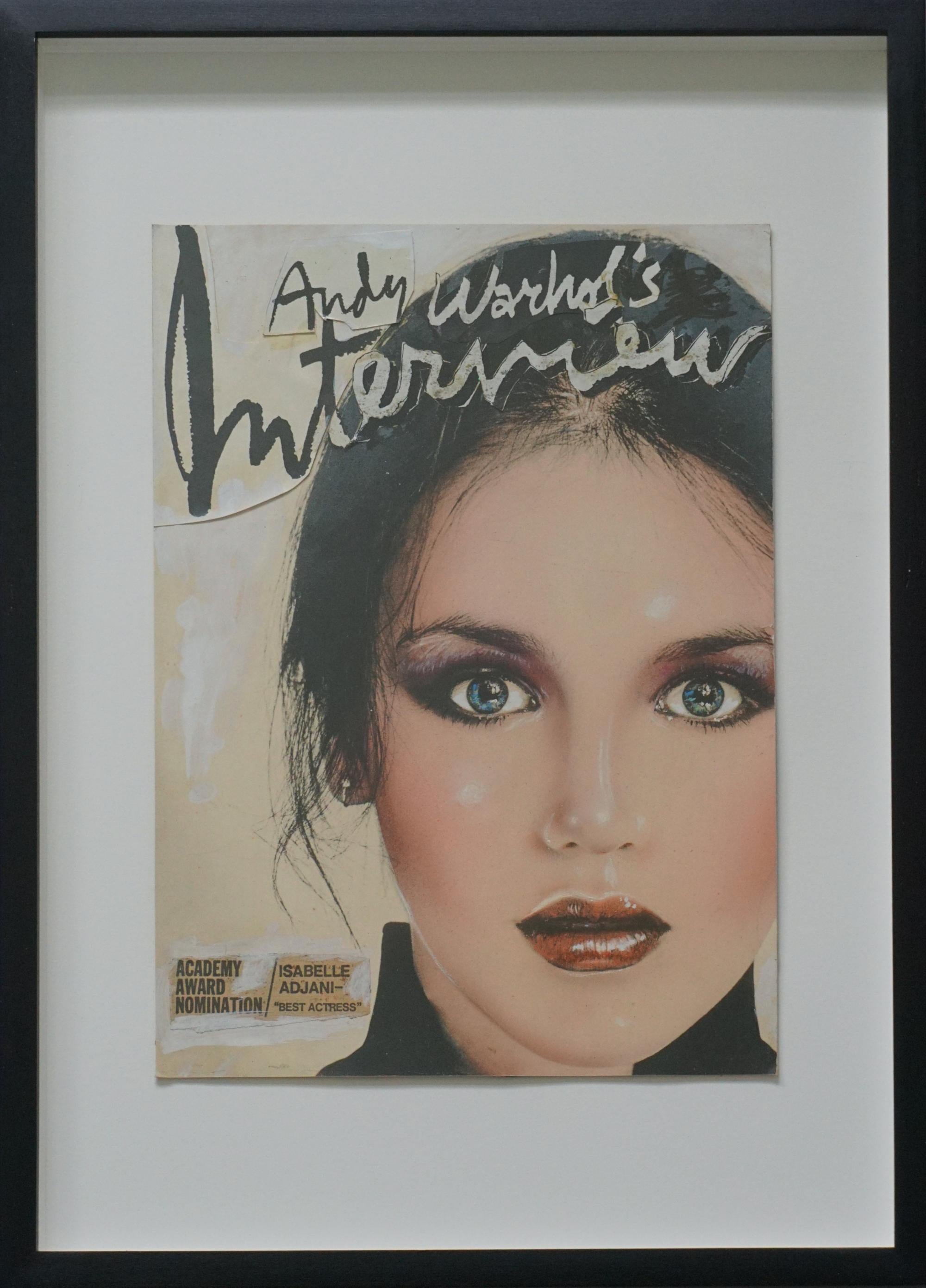 Portrait Pop Art de l'actrice/interprète Isabelle Adjani pour le magazine Interview - Painting de Richard Bernstein