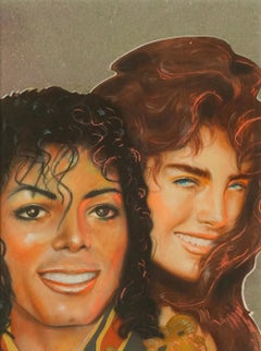 Pop Art portrait of Michael Jackson and Brooke Shields