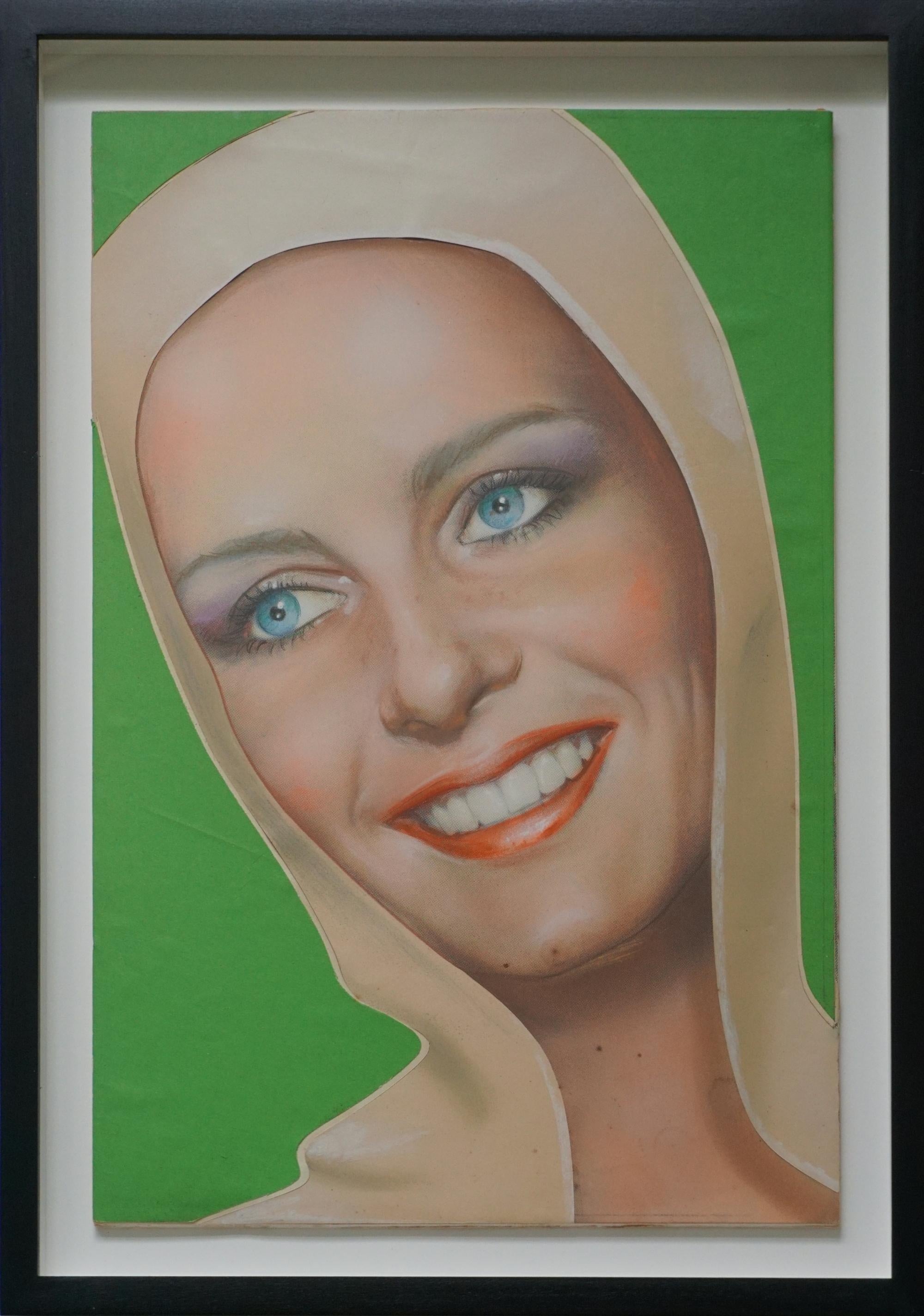 Pop Art portrait of Model Twiggy for Andy Warhol’s Interview Magazine - Painting by Richard Bernstein