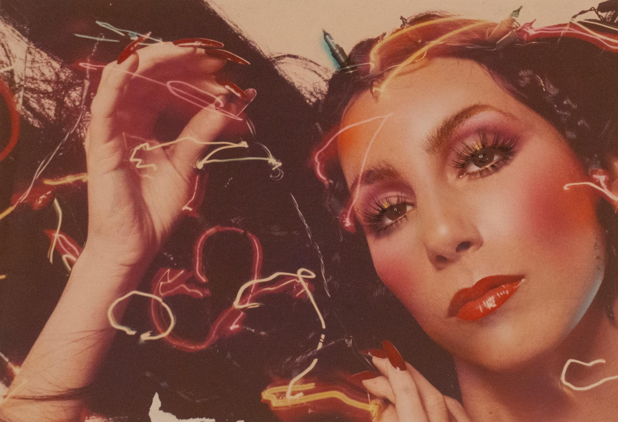 Richard Bernstein Portrait Painting - Pop Art portrait of Singer / Actress Cher for Andy Warhol’s Interview Magazine