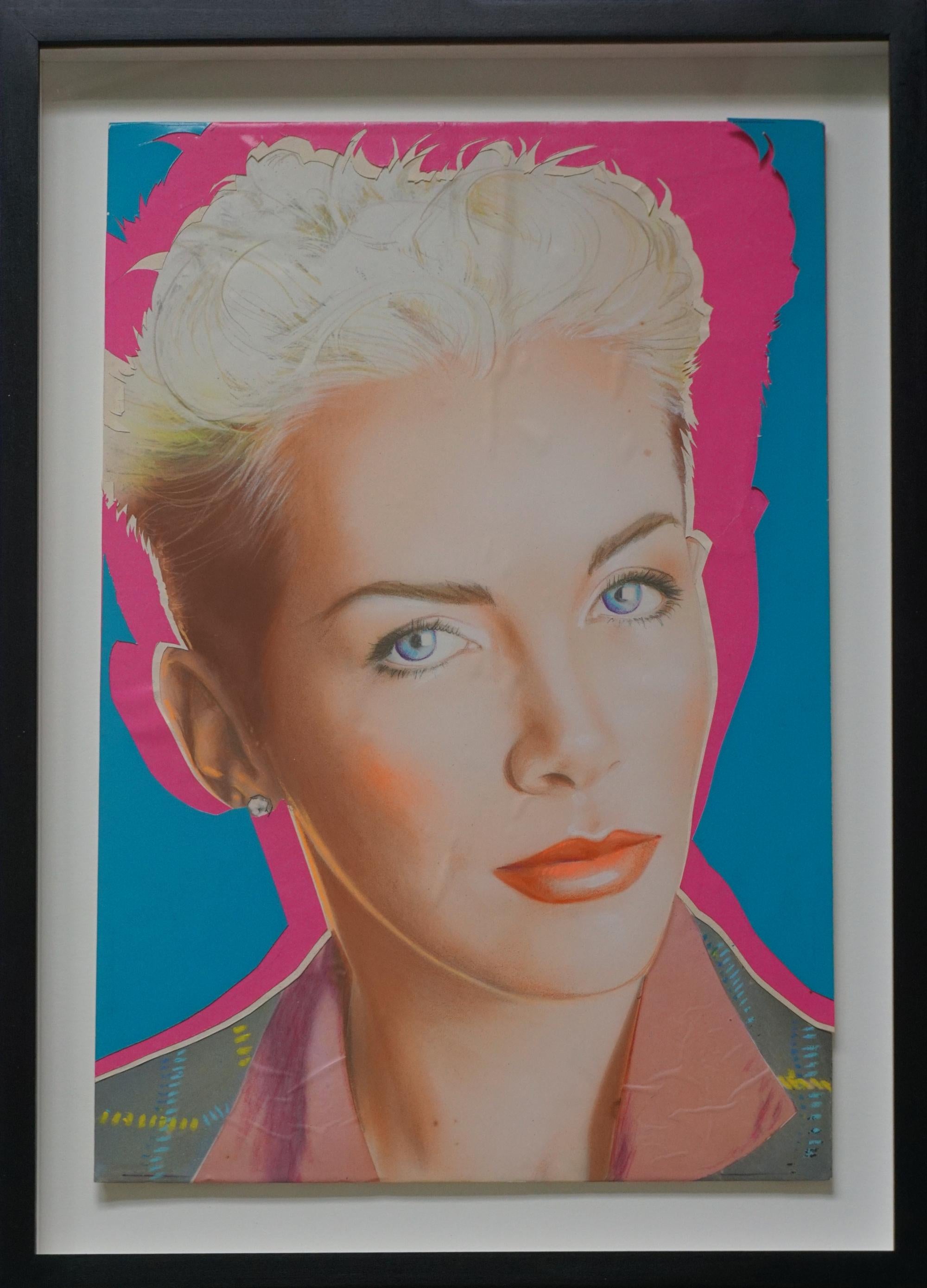 Pop Art portrait of Singer Annie Lennox for Andy Warhol’s Interview Magazine - Painting by Richard Bernstein
