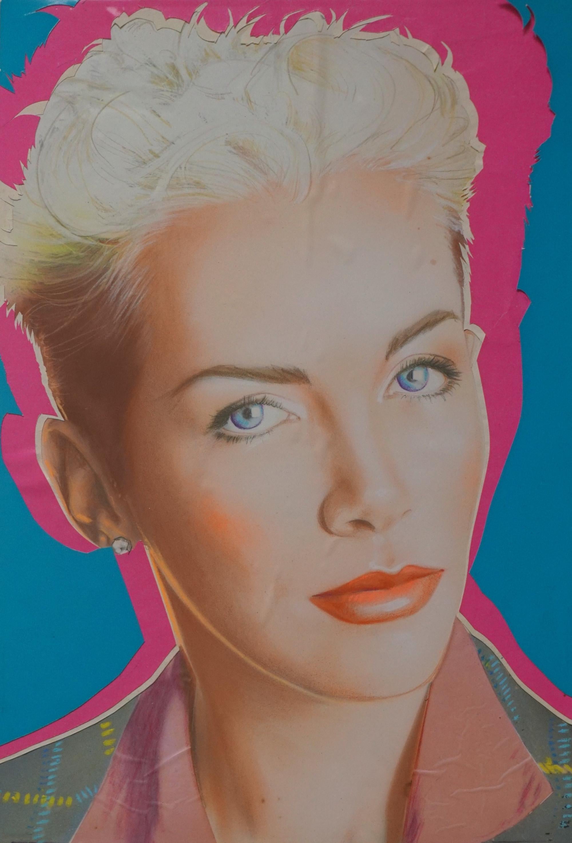 Richard Bernstein Portrait Painting - Pop Art portrait of Singer Annie Lennox for Andy Warhol’s Interview Magazine