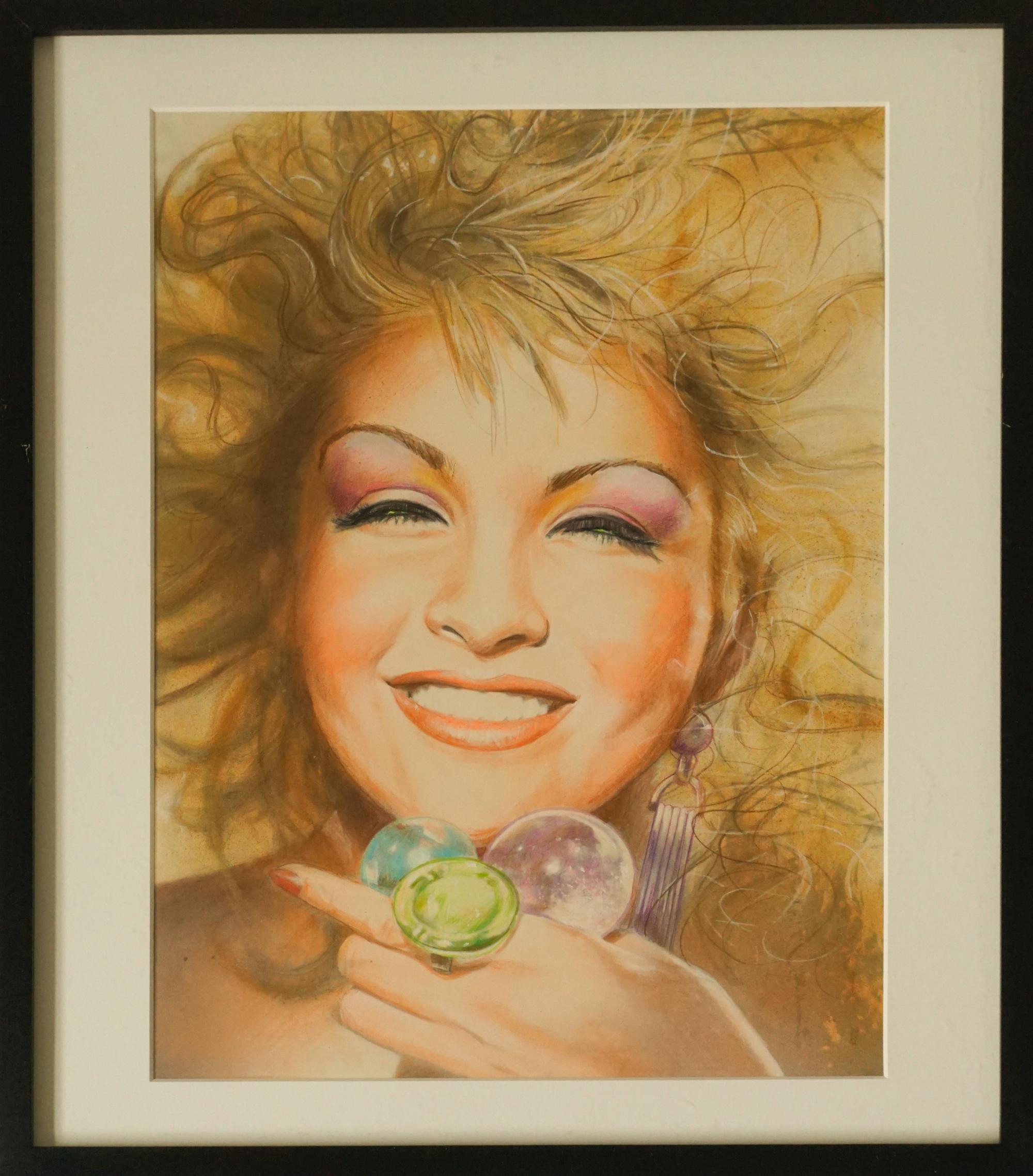 Pop Art portrait of Singer / Songwriter Cyndi Lauper - Painting by Richard Bernstein