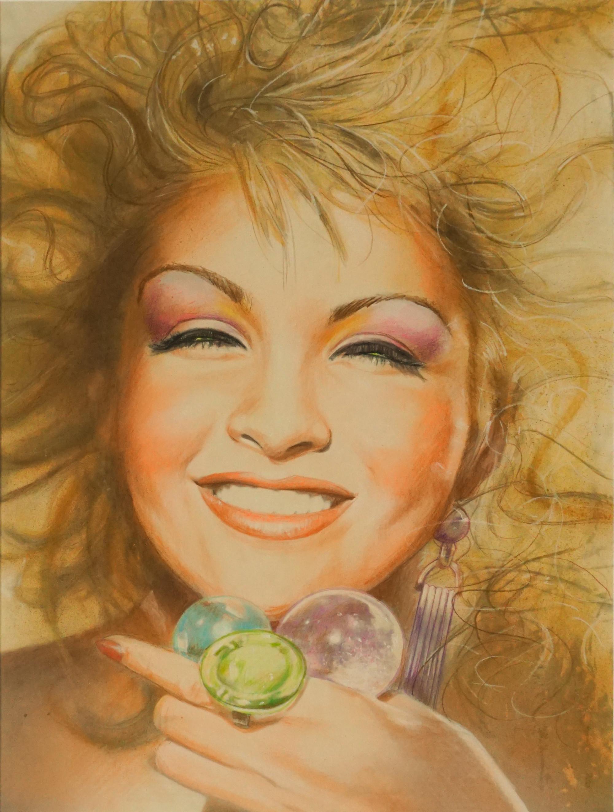 Richard Bernstein Portrait Painting - Pop Art portrait of Singer / Songwriter Cyndi Lauper