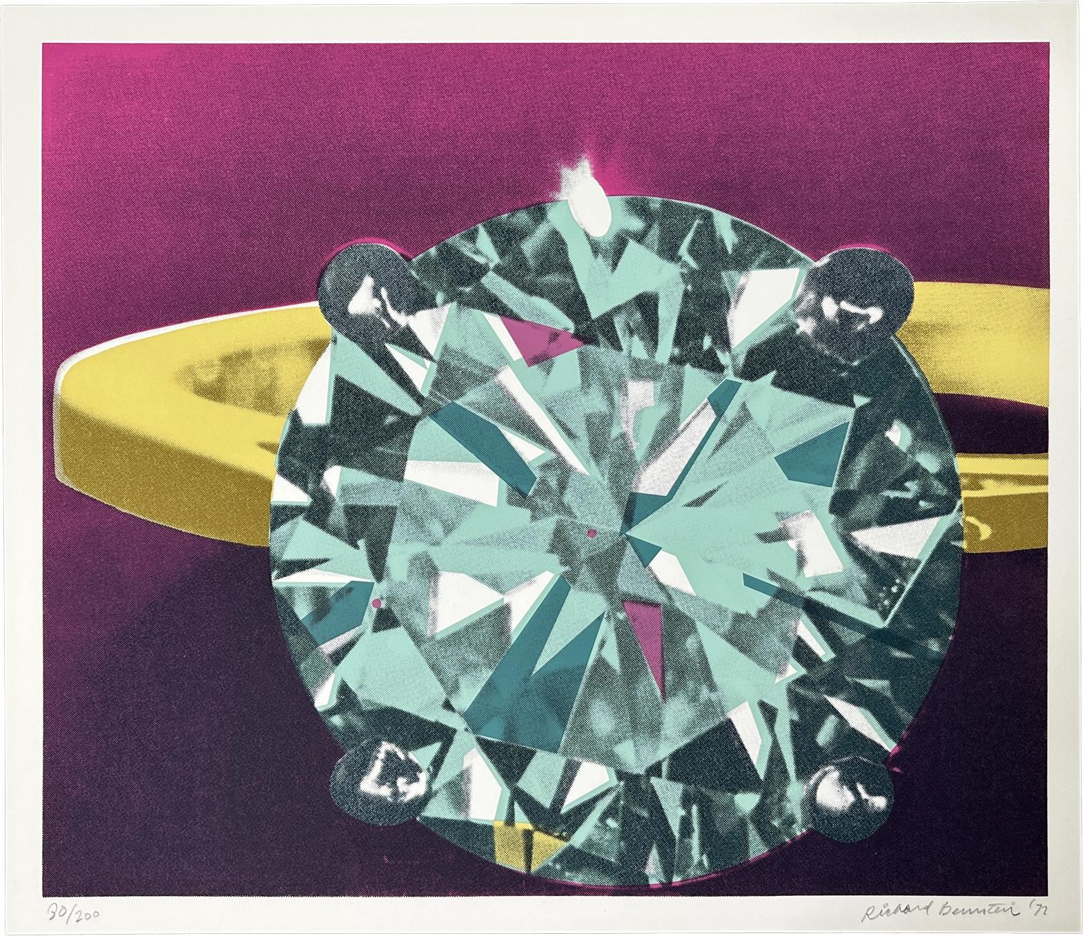 Still-Life Print de Richard Bernstein - Anillo de diamantes 1977 Serigrafía firmada de edición limitada