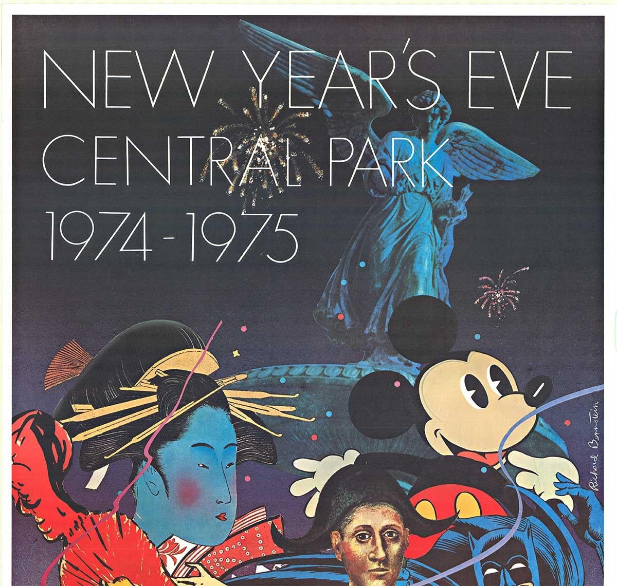 Poster d'epoca originale del Capodanno a Central Park del 1974-1975 - Print di Richard Bernstein