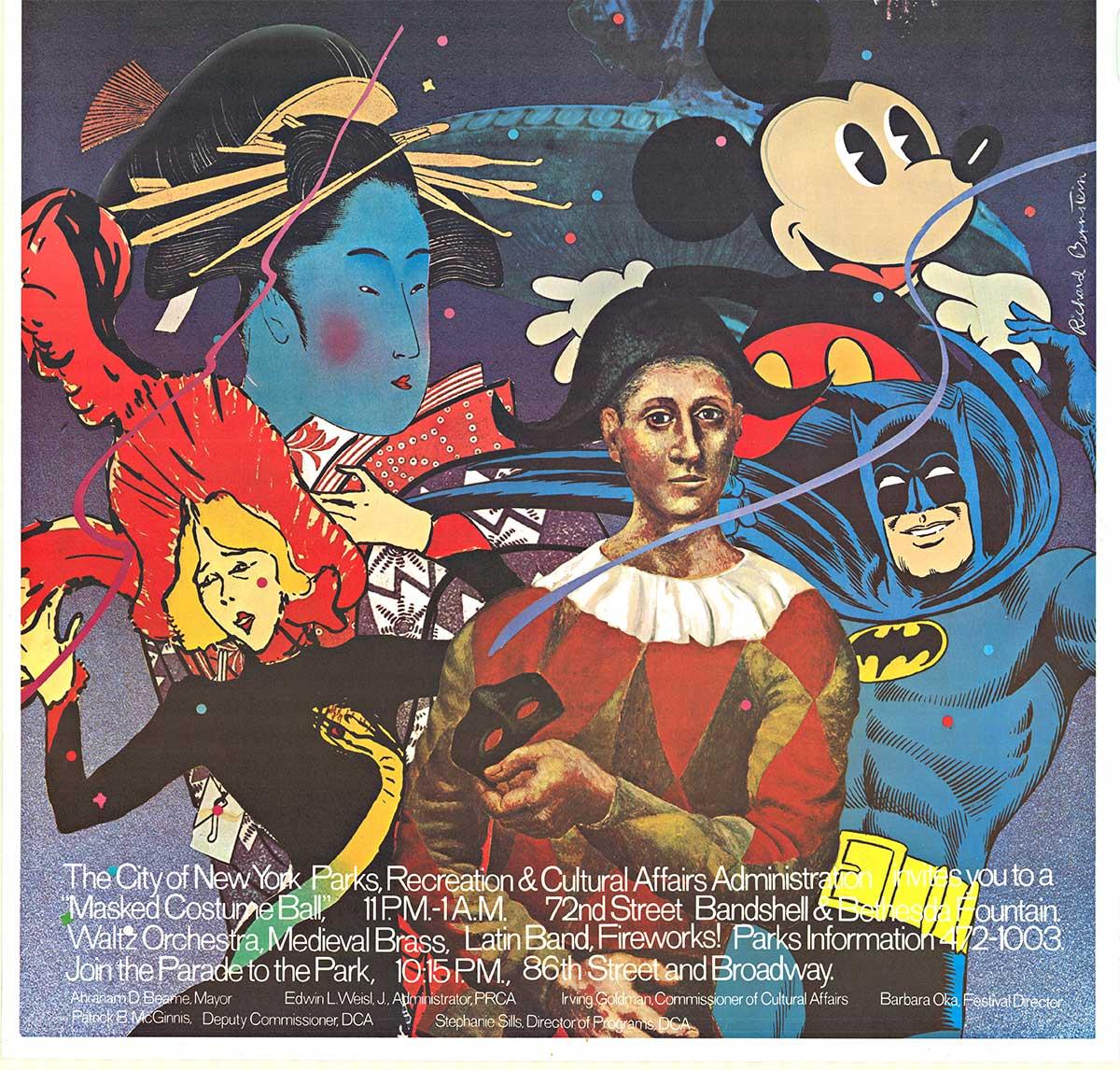 Poster d'epoca originale del Capodanno a Central Park del 1974-1975 - Print Pop Art di Richard Bernstein