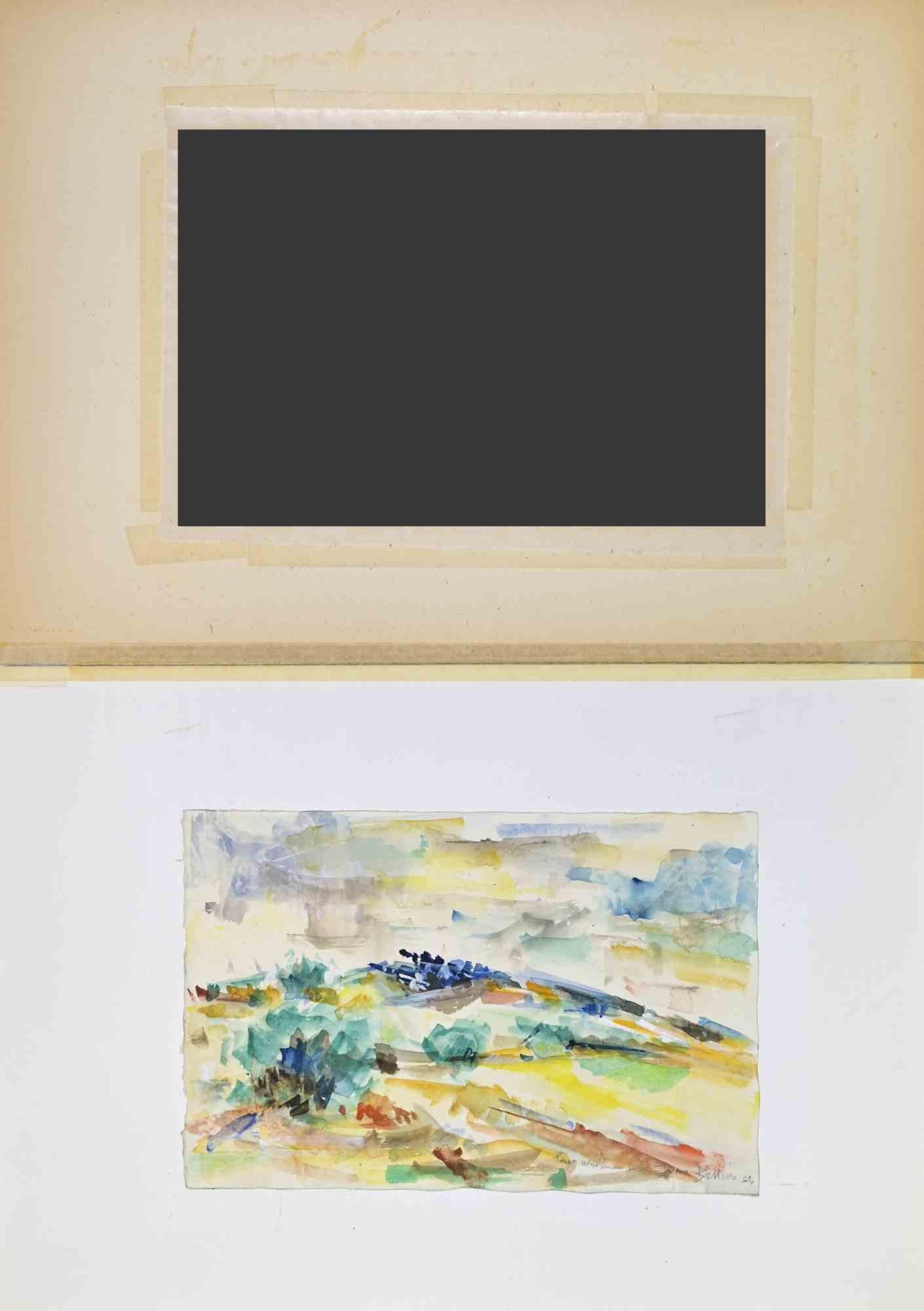 Landscape - Drawing by Richard Billions - Mid-20th Century For Sale 1