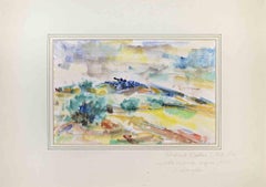 Paysage - Dessin de Richard Billions - Milieu du 20e siècle