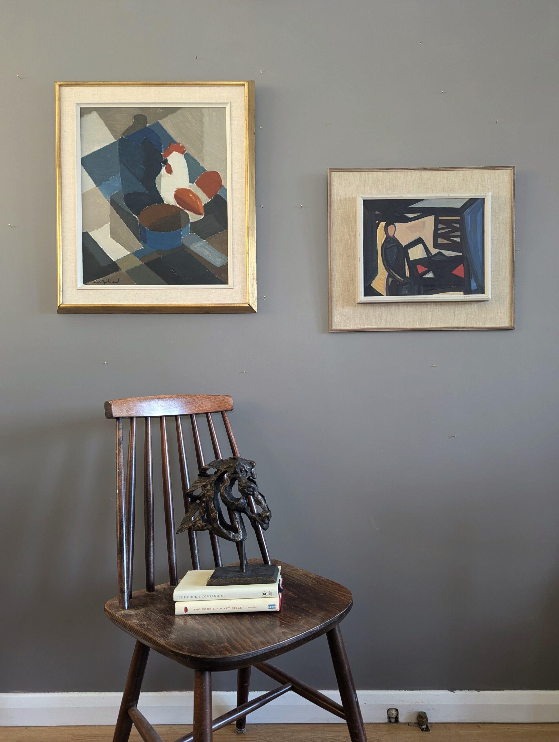Bodegón al óleo sueco modernista de mediados de siglo - El gallito - Painting Moderno de Richard Björklund