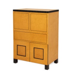 Richard Bloch Birds Eye Maple Cabinet, With Ebonized Trim