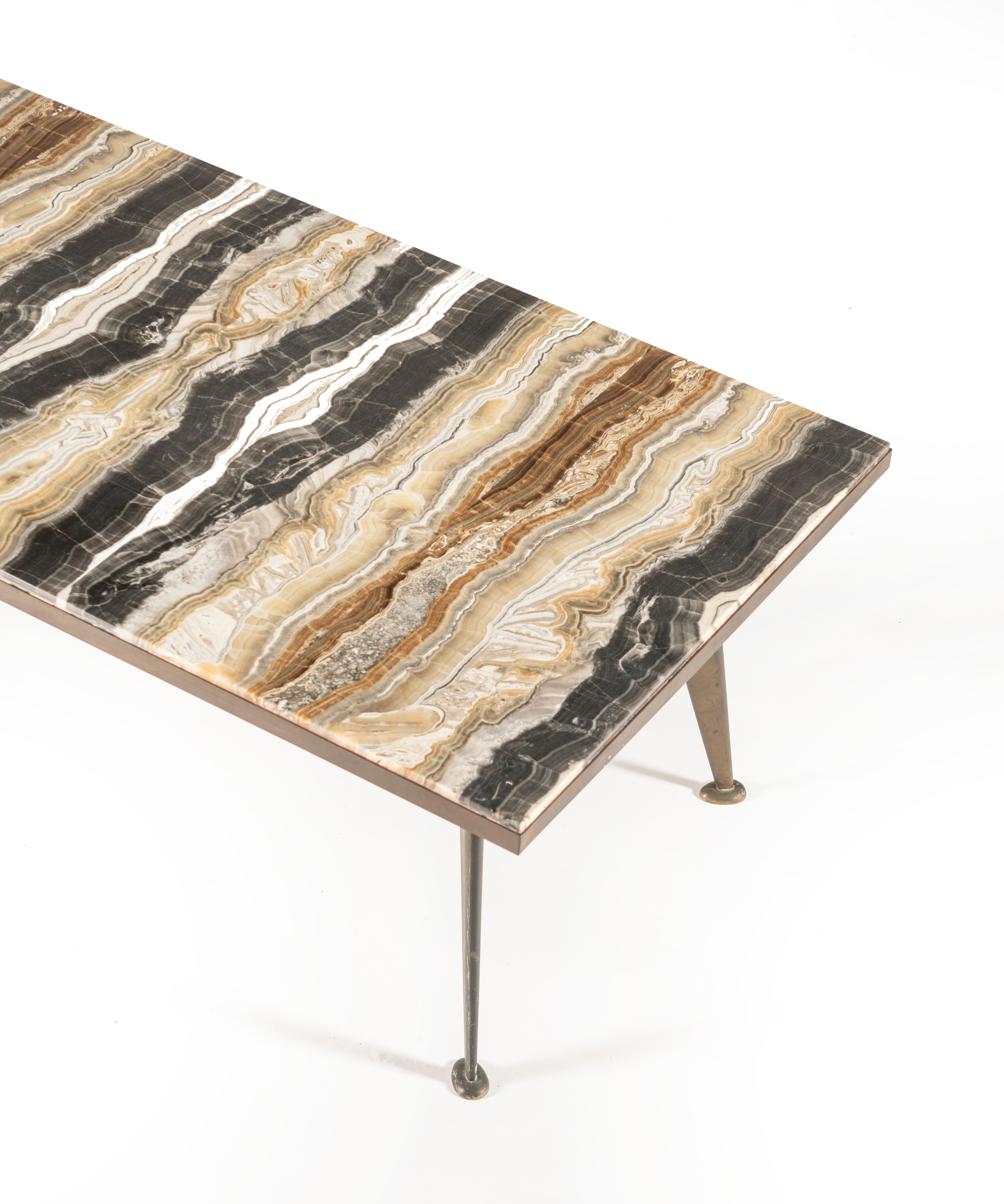Italian Richard Blow for Montici Onyx Coffee Table For Sale