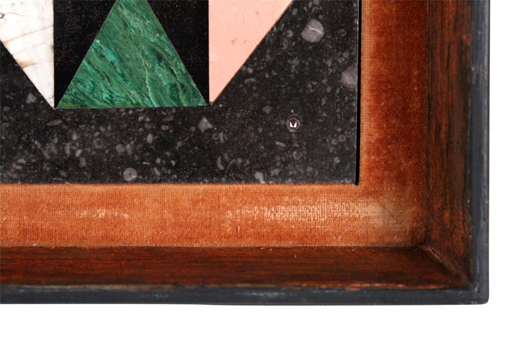 Rare geometric pietra dure designed by Richard Blow executed in exotic hard stones and marbles for his studio in Montici, Italy. Signed with makers cipher, circa 1950s


During the 1950s, American painter Richard Blow brought a unique perspective