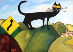 French Contemporary Art Richard Boigeol - Chat Des Collines
