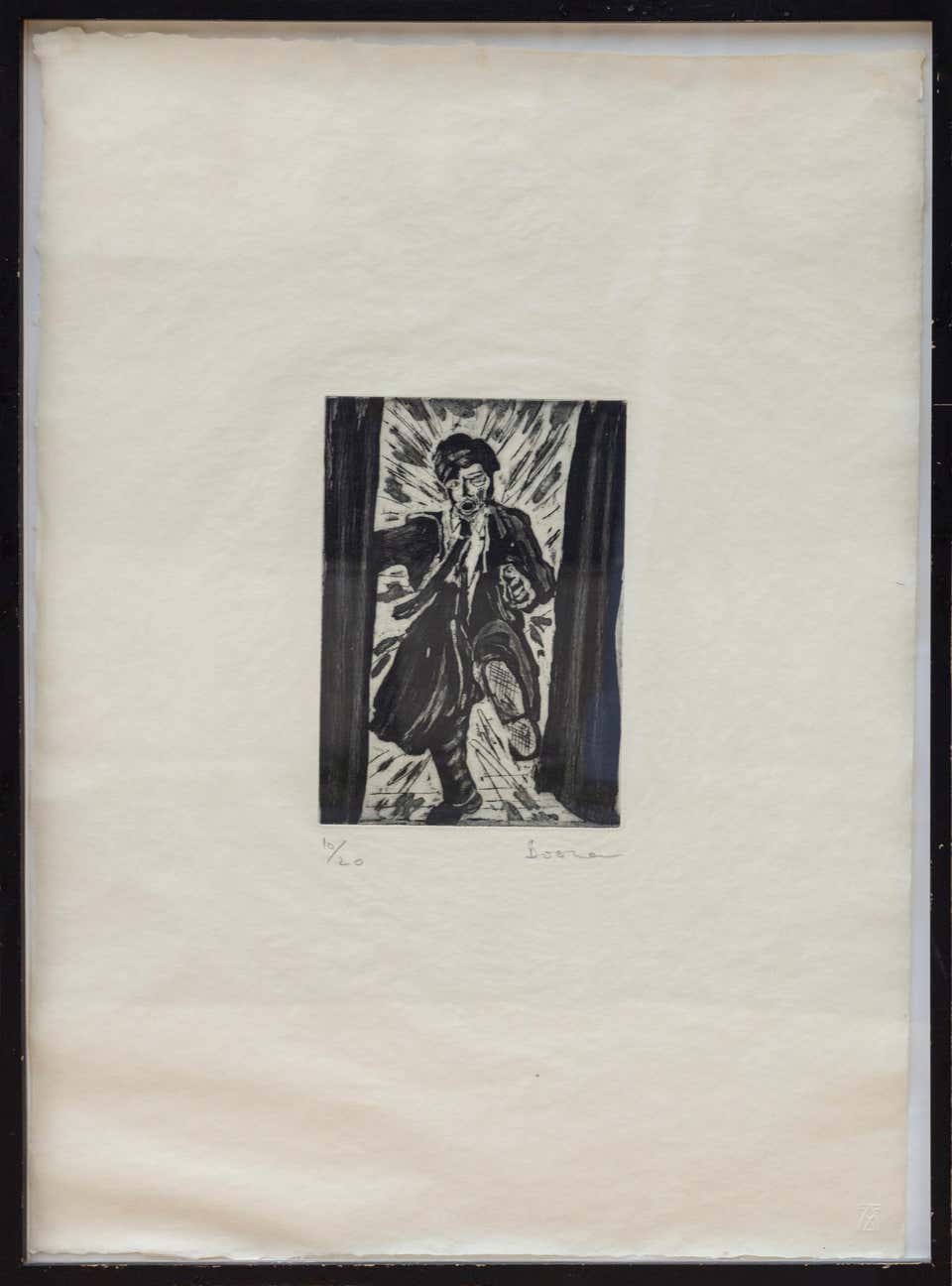 Forced Entry, Expressionist Etching by Richard Bosman