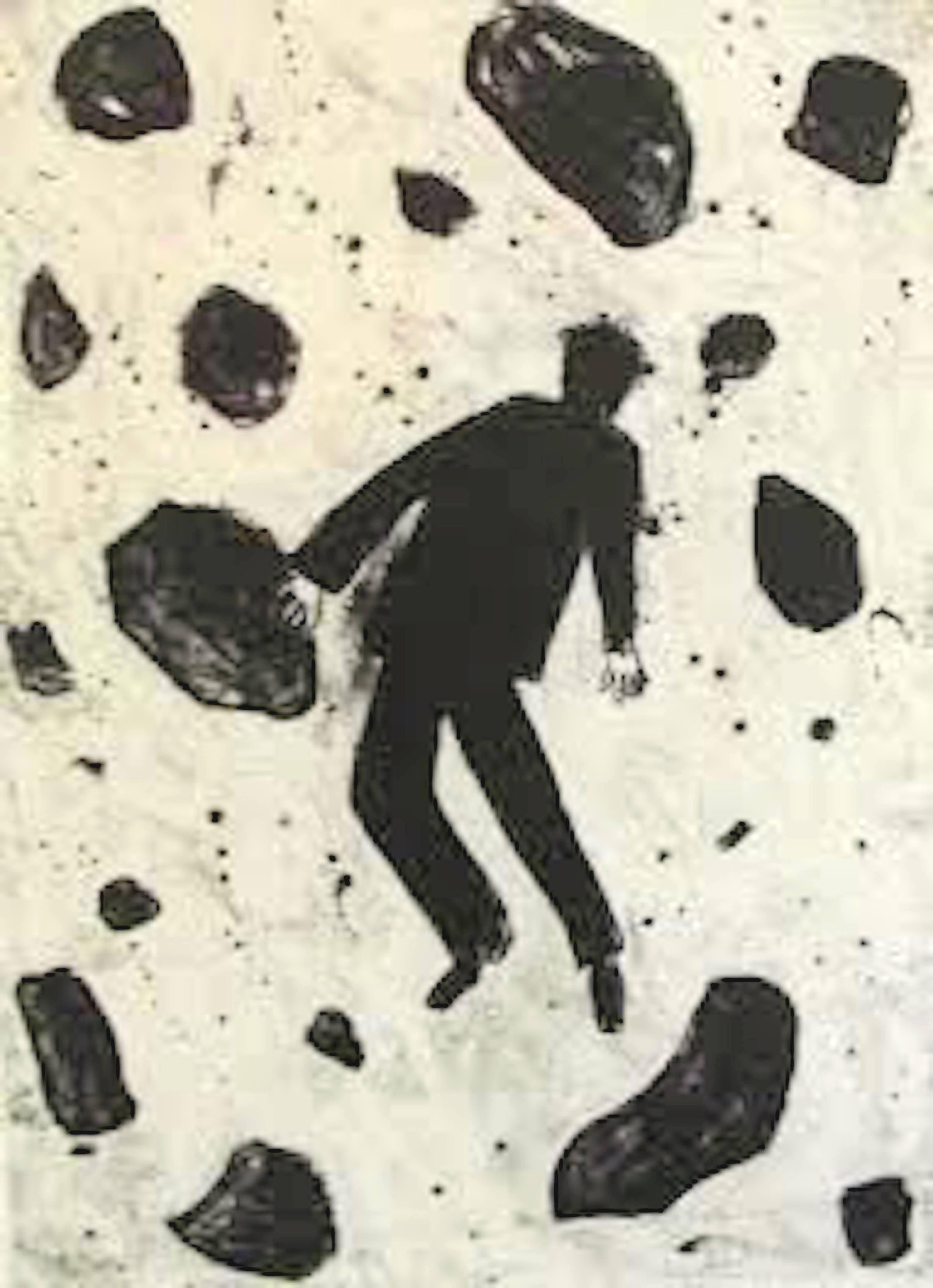 Meteor Man - Beige Figurative Print by Richard Bosman