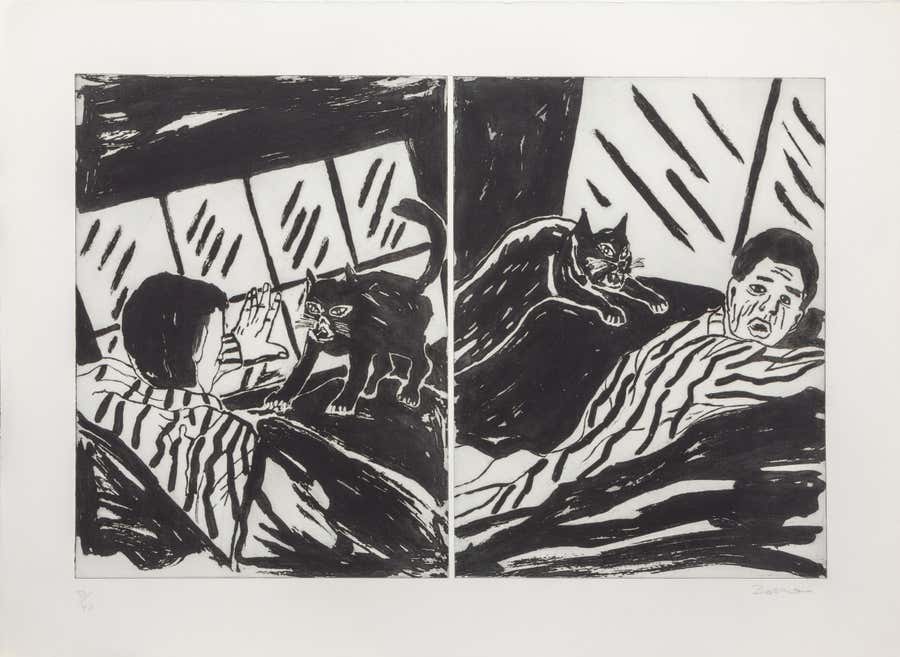 Revenge of the Cat, Pop Art Etching by Richard Bosman