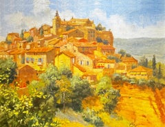 Roussillion, Provence. Original Oil landscape, Impressionist, French countryside