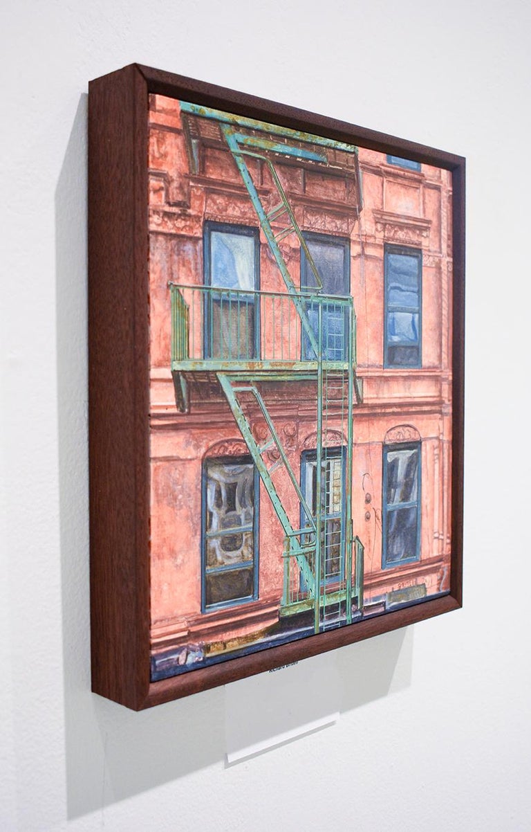 14th St. & 7th Ave (Photo-Realist Oil Painting of Classic NYC Red Building) 3