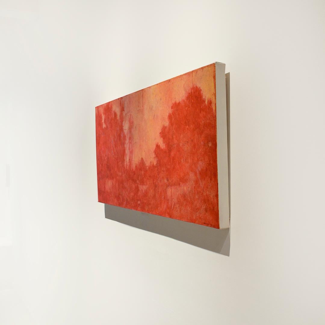 Fallow Field (Impressionistische abstrakte rote Landschaft, Ölgemälde auf Leinwand) (Rot), Landscape Painting, von Richard Britell